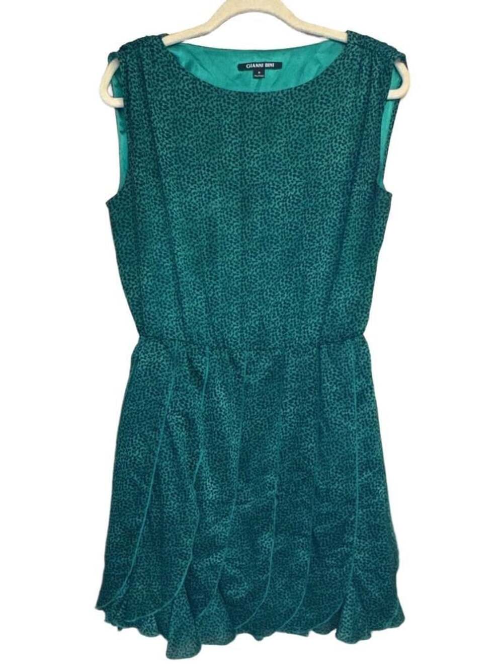Gianni Bini Green Printed Sleeveless Dress Size M